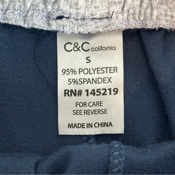 C&C California Blue Velour Jogger Pants XS - Picture 6 of 9